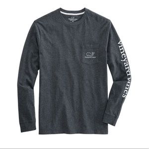 Vineyard Vines Gray Pocket Long Sleeve